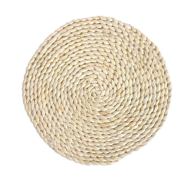 Round Natural Handmade Corn Straw Husk Woven Placemat Braided Rattan ...