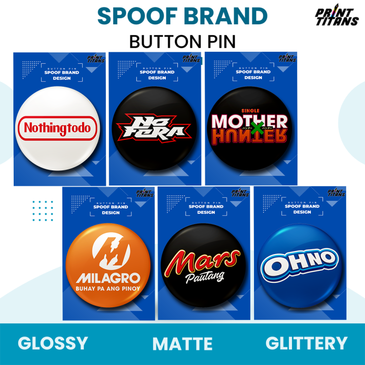 Spoof Brand Meme Button Pins Badge 2.25 Inch Collectible Items  
