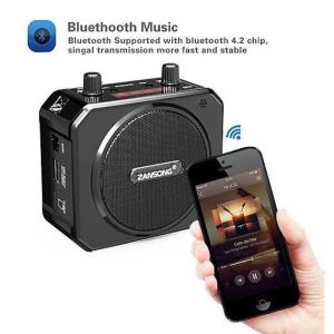 Máy Trợ Giảng Công Suất Lớn Zansong M80 Kèm Mic Không Dây Chống Hú Âm Thanh Chuẩn Độ Nhạy Cao