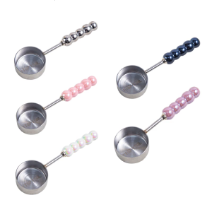 Ceramic Pearls Handle Spoon Dishwasher Safe Stainless Steel Measuring Cup Baking Accessories Kitchen Utensils