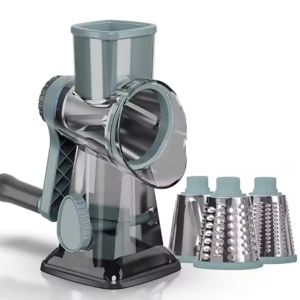 ZHUNIEDU 3 in 1 Hand-Crank Vegetable Slicer Manual Plastic Nut Grinder Durable Labor-saving Rotary Cheese Grater Potatoes