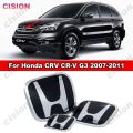 For Honda CRV CR-V 2007-2011 G3 Gen 3 Acrylic Honda Black 3D Emblem Front Rear Steering Wheel Logo Frame Panel Cover Trim Badge Styling Accessories. 