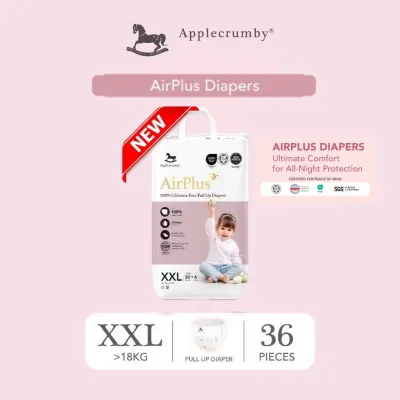 Applecrumby™ AirPlus Overnight/Air Plus [New Packaging] Mega Pack Baby Tape/Pull Up Diaper