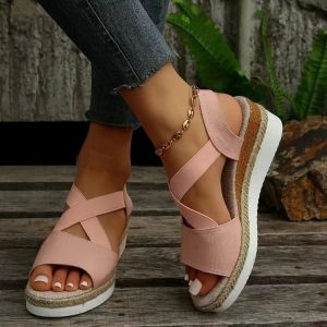 [Free Shipping] In Stock: Plus-Size WomenS Sandals New Summer Styles Thick-Soled Open-Toe Casual Sandals