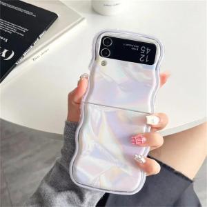 Cartoon Marble Wave Case for Samsung Galaxy Z Flip 5 4 3 6 7 Colorful Shockproof Ins Korea Cover for Samsung Z Flip5 flip4 Flip3