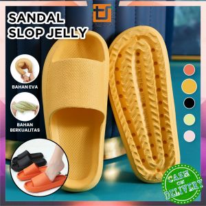 OFM-S56 Sandal Slip-On Karet Jelly Sendal Selop Rumah/Kamar Mandi Comfy Cowok Cewek Anti Slip