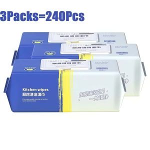 Premium Absorbent Kitchen Wipes 80pcs Multipurpose Dish Cleaning Towels with Scented Lemon