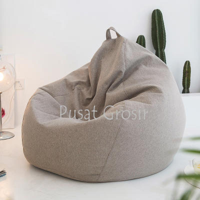 Bean Bag Sofa Katun Motif Solid Lembut Cover Only