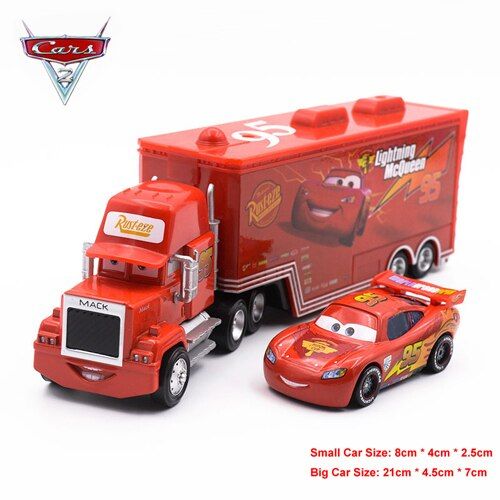 2pcs 1:55 Disney Pixar Cars 2 Diecast Metal Alloy Lightning Mcqueen ...