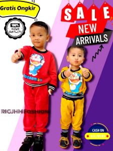 RIGJHM Setelan Anak Laki-laki & Perempuan 1-12 Tahun: Baju Kaos Babyterry Panjang & Setelan Trening Joger