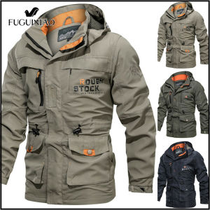 Fuguiniao Mens Winter Waterproof Military Jackets Hoodies Combat Outdoor Tactical Coat