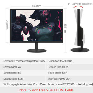 ✅100%ICON Monitor 22/19  Inch LED HD Monitor PC Computer Gaming LCD Monitor Original Brand New TV Screen