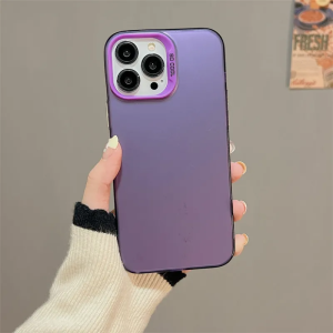 Case Pro Hard Casing For iPhone 11 17Pro Max Case iPhone 13 14 Pro Max 15 Pro Max Phone Case iPhone 13 Pro Max 14 15 16 Plus 11 Pro Max 16 Pro Max Phone Case Luxury Electroplate Metal Lens Soft Solid Color Frosted Case Hard Case