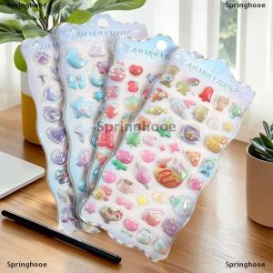 [COD] Springhooe 1 4 Sheets Scrapbooking DIY Journal Cute Stationery Decals New Mini Cartoon 3D Relief Stickers Students Gifts Childrens Toys