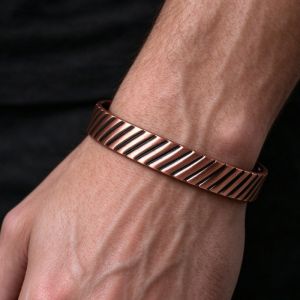 Men Women Solid Pure Copper Bracelet Adjustable Open Cuff Bangle Therapy Healthy Jewelry Vintage Jewelry Gift for Him Her