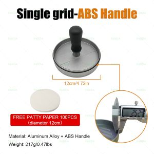 PANDA Press daging burger DIY daging beef patty Paduan aluminium food grade yang menebal Hamburger press Cetakan daging hamburger Burger Press Cetakan tekan daging Burger tekan Gratis kertas baking paper [Pengiriman Cepat]