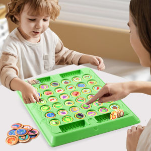 QUANSEN 1 Set Logical Thinking Cognitive Animal Learning Memory Matching Chess Kids Toy Animal Flip Chess Classic Strategy Board Game