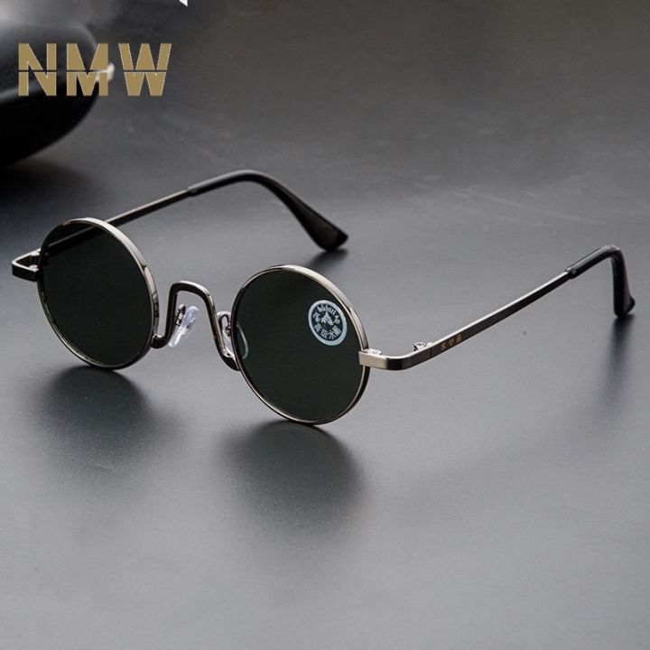 NMW Crystal Glasses Small Round Sun Glasses Unisex for Summer