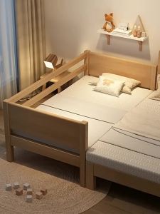 Walnut Wood Childrens Bed Baby Crib Solid Wood Baby Crib Boy/Girl Princess Bed Single Bed Childrens Modular Bed
