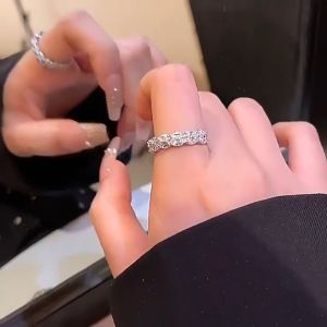 Cincin Zirkon💍精致锆石开口戒指 Zircon Adjustable Ring 超闪轻奢小众设计高级感时尚个性气质百搭食指戒 Trendy Fashion Jewelry Women