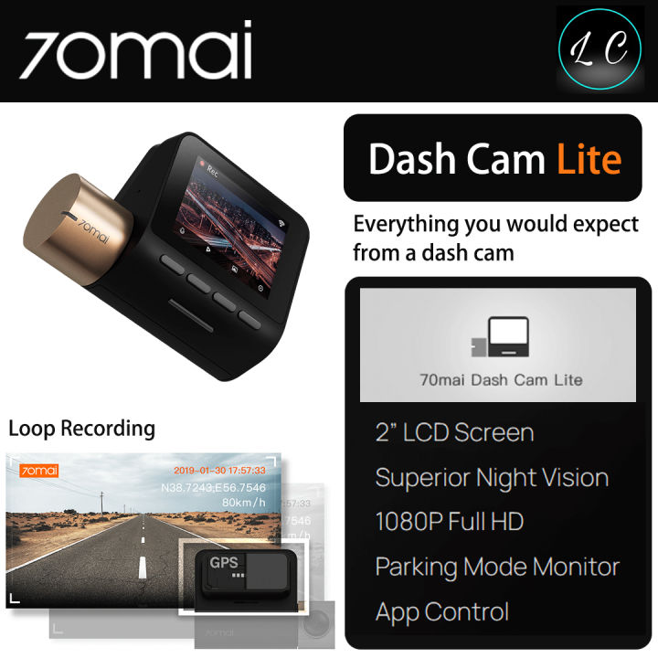 70mai Lite Dash Cam (Global Version) Car Recorder Dashcam D08 1080 Full ...