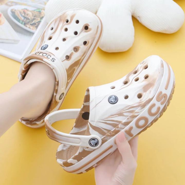 New Crocs Fashion Summer Woman Trend Lightweight Clogs Korean Non-Slip Beach  Sandals For Women Casual Tie Dye Ankle-Strap Sandals Eu 37-40 Women'S  Sandals - Lazada | Lazada PH