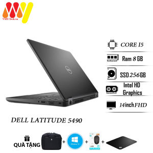 Laptop Dell Latitude 5490 E5490 dùng cho văn phòng học sinh sinh viên Core i5 Ram 8gb ổ cứng SSD 256gb Màn 14 FullHD máy tính zin lướt 99%
