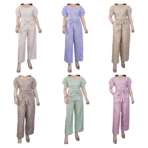 Elegant Floral Print Womens Casual Set - Short Sleeve Top & Wide Leg Pants