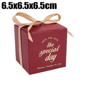 Valentines Day Romantic Cake Gift Box with Ribbons Candy Luxury Packing Paper Case Wedding Favor Party Chocolate Bag 2 Sizes