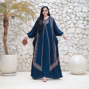 DIVASHION - Kaftan Wanita Ukuran Jumbo Bahan Rayon Premium Resleting Depan Busui Friendly Halus Dan Adem Di Pakai
