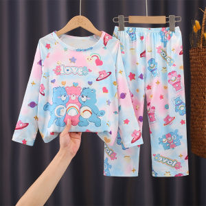 TUmama ชุดนอนสำหรับเด็กผู้ชายและเด็กผู้หญิงพิมพ์ลายการ์ตูนแขนยาวเช็ทชุดนอนเด็กน่ารัก