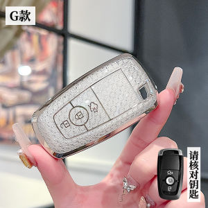 เครื่องป้องกันพวงกุญแจห้อยโครงเปลือกนอกเคสกุญแจรีโมตอัจฉริยะติดเพชร & คริสตัลสำหรับรถยนต์ฟอร์ดฟิวชั่น Mustang Explorer F150 F250 EcoSport Edge F350ขอบ S-MAX Ranger Lincoln Mondeo