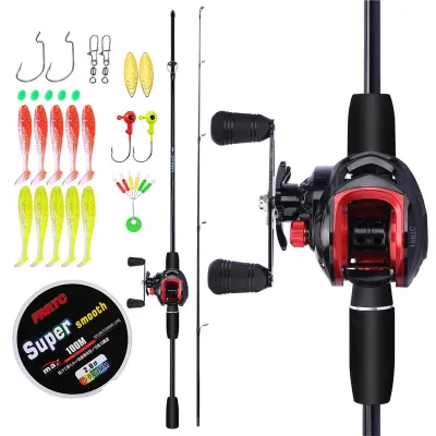 1.6m/1.8m 2 Sections Carbon Fishing Rod Casting 18+1BB Baitcasting Fishing Reel Fishing Full Set Fihsing Line Lure For Freshwater/Saltwater Joran Pancing