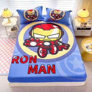Dansunreve Elsa Fitted Sheet Disney/Marvel Series Snow White Bedsheet Single/Queen/King Cartoon Mattress Protector