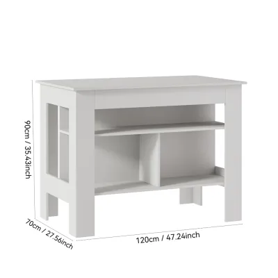 Yuri New Modern Design Three Tier Wooden Kitchen Island Bar Table Almari Dapur Dining Table