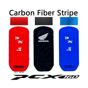 Exclusive Silicone Carbon Fiber Stripe Key Cover For honda Pcx Pcx-160 Pcx160-2 buttons