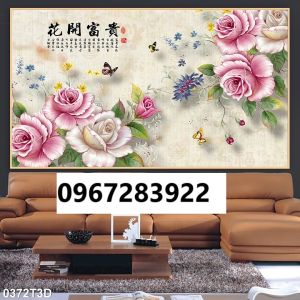Tranh gạch hoa 3D trang trí đẹp