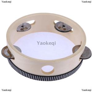 [COD] Yaokeqi 1Pc 15cm Wooden Tambourine Drum Kids Handheld Drum Percussion Musical Instruments Toys For Children Educational Toys