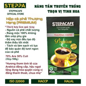 Hộp cà phê Thượng Hạng (Premium) của STEPPA [hộp 500g]. RANG MỘC. 70% ARA - 30% CULI