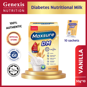 Maxsure DM - Vanilla (300g) | Nutrition for Diabetes Management elderly milk  nutrition / Susu Diabetic Stabilkan Gula Darah