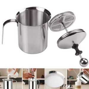 Stainless Milk Frother 400ML Double Mesh Milk Creamer Milk Foam For Cofffee Milk Egg Beater Kitchen Tool Coffee Mixe Frother