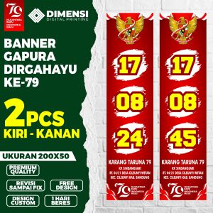 BANNER DIRGAHAYU GAPURA / SPANDUK GAPURA DIRGAHAYU KEMERDEKAAN INDONESIA KE-80 / tahun 2025