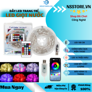 Dây đèn Led hạt mộc kiệt Fairy Light thích ứng dụng chạy trốn cảm nhạc 16 triệu màu trang trí Lễ Tết ngoài trời aRGB