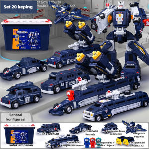 Robot Toys Magnetic Transformation Toys 8 IN 1 Robot Car Multi Jointed Movable Mainan Robot Kid Gift
