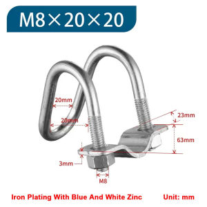 Klem Pipa Plat Besi Seng /Klem Pipa Silang Berbentuk U Ganda/Gesper Silang Berbentuk U/Kuku Macan/Screw Pipe Clamp/Clamp Penjepit Pipa Baja