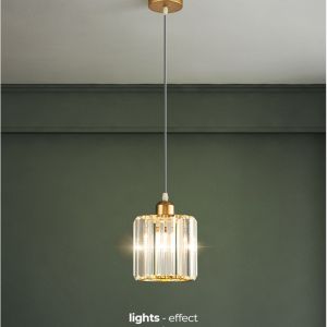 【Free Bulb】Modern Nordic crystal Chandelier Drop Lights Dining Table pendant Lights For Dining Area For Kitchen Dining Ceiling Light Hanging Lgiht For Dining Modern Pendant lamp Kitchen Light Ceiling Chandelier For Living Room