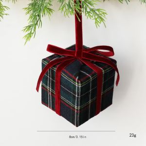 MAOMEI HOUSE Kẻ sọc Đồ trang trí treo trên cây thông Noel. Mút Nhung dây chuyền hình cây thông Noel Trang trí lễ hội Tự làm Túi quà Giáng sinh Giáng sinh