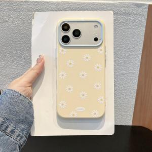 Macaron Jelly TPU Phone Case For iPhone 18 17 16 15 14 13 12 Pro Max Cute Daisy Floral Print Shockproof Anti-Drop Glossy Pastel Soft Casing