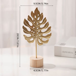 Table top decor metal art ornament nordic home accent matibay rust resistant stable wooden base hollow design ins inspired living room study shop ginkgo feather turtle designs