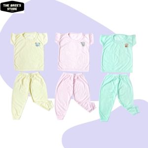 MEGA 6 Set Setelan Oblong Bayi Panjang Salur Warna / Baju Anak Stelan Panjang 6 Bulan - 1 Tahun Warna Murah